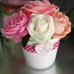 Rózsaszín virágos asztali dísz., Otthon & Életmód, Dekoráció, Asztal és polc dekoráció, Asztaldísz, , MESKA