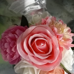 Rózsaszín virágos asztali dísz. - otthon & életmód - dekoráció - asztal és polc dekoráció - asztaldísz - Meska.hu