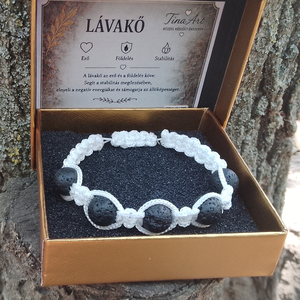 Lávakő karkötő Shamballa záródással - Meska.hu