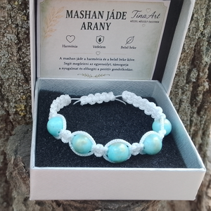 Mashan jáde arany karkötő Shamballa záródással - Meska.hu