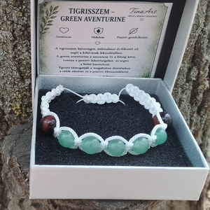 Tigrisszem-green aventurine karkötő Shamballa záródással - Meska.hu