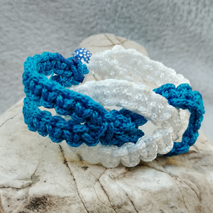 Kék Hullám gyerek macrame karkötő Shamballa záródással - Meska.hu
