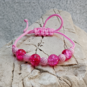 � Rózsaszín Álom kislány macrame karkötő Shamballa záródással - Meska.hu