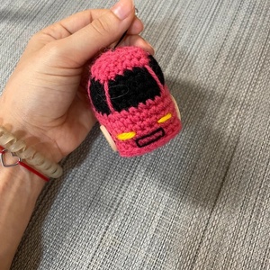 Horgolt rózsaszín autó kulcstartó - táska & tok - kulcstartó & táskadísz - kulcstartó - Meska.hu