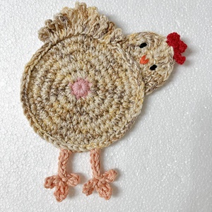 Horgolt csirke poháralátét, Otthon & Életmód, Konyhafelszerelés, tálalás, Tálalás, Tányér- és poháralátét, Horgolás, MESKA