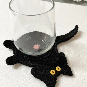 Horgolt cica poháralátét, Otthon & Életmód, Konyhafelszerelés, tálalás, Tálalás, Tányér- és poháralátét, , MESKA