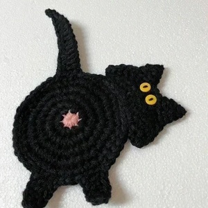 Horgolt cica poháralátét - otthon & életmód - konyhafelszerelés, tálalás - tálalás - tányér- és poháralátét - Meska.hu