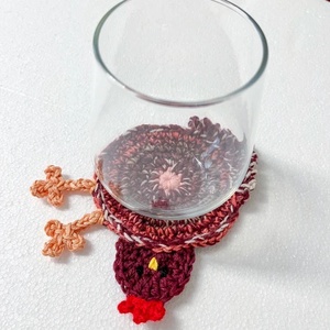 Horgolt csirke poháralátét - otthon & életmód - konyhafelszerelés, tálalás - tálalás - tányér- és poháralátét - Meska.hu