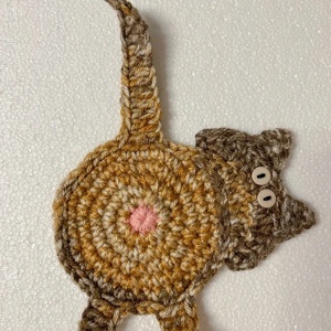 Horgolt cica poháralátét, egyedi darab., Otthon & Életmód, Konyhafelszerelés, tálalás, Tálalás, Tányér- és poháralátét, , MESKA