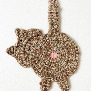 Horgolt cica poháralátét - otthon & életmód - konyhafelszerelés, tálalás - tálalás - tányér- és poháralátét - Meska.hu