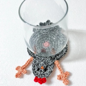 Horgolt csirke poháralátét - otthon & életmód - konyhafelszerelés, tálalás - tálalás - tányér- és poháralátét - Meska.hu