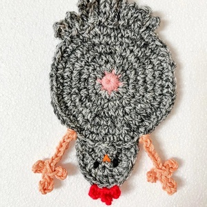 Horgolt csirke poháralátét - Meska.hu