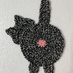 Horgolt cica poháralátét - otthon & életmód - konyhafelszerelés, tálalás - tálalás - tányér- és poháralátét - Meska.hu