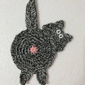 Horgolt cica poháralátét - otthon & életmód - konyhafelszerelés, tálalás - tálalás - tányér- és poháralátét - Meska.hu