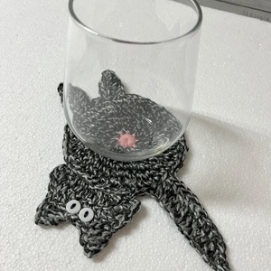 Horgolt cica poháralátét, Otthon & Életmód, Konyhafelszerelés, tálalás, Tálalás, Tányér- és poháralátét, Horgolás, MESKA