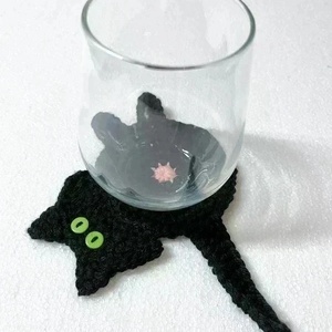 Horgolt cica poháralátét, Otthon & Életmód, Konyhafelszerelés, tálalás, Tálalás, Tányér- és poháralátét, Horgolás, MESKA