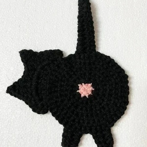 Horgolt cica poháralátét - otthon & életmód - konyhafelszerelés, tálalás - tálalás - tányér- és poháralátét - Meska.hu