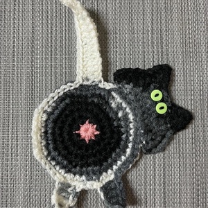 Horgolt cica poháralátét, egyedi darab., Otthon & Életmód, Konyhafelszerelés, tálalás, Tálalás, Tányér- és poháralátét, Horgolás, MESKA