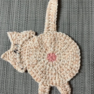 Horgolt cica poháralátét. - otthon & életmód - konyhafelszerelés, tálalás - tálalás - tányér- és poháralátét - Meska.hu