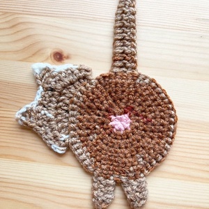 Horgolt cica poháralátét, egyedi darab. - otthon & életmód - konyhafelszerelés, tálalás - tálalás - tányér- és poháralátét - Meska.hu