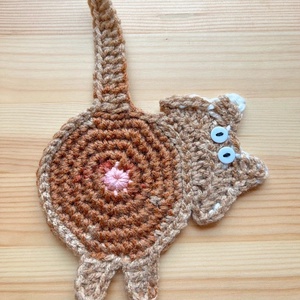 Horgolt cica poháralátét, egyedi darab., Otthon & Életmód, Konyhafelszerelés, tálalás, Tálalás, Tányér- és poháralátét, Horgolás, MESKA