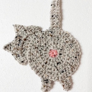 Horgolt cica poháralátét. - otthon & életmód - konyhafelszerelés, tálalás - tálalás - tányér- és poháralátét - Meska.hu