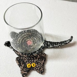 Horgolt cica poháralátét. - Meska.hu