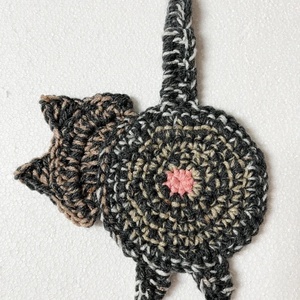 Horgolt cica poháralátét. - otthon & életmód - konyhafelszerelés, tálalás - tálalás - tányér- és poháralátét - Meska.hu