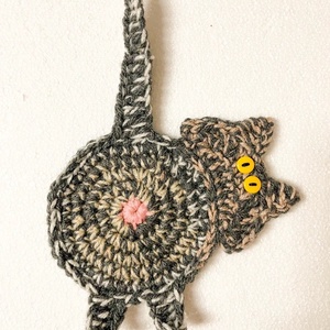 Horgolt cica poháralátét. - otthon & életmód - konyhafelszerelés, tálalás - tálalás - tányér- és poháralátét - Meska.hu