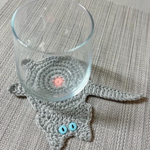 Horgolt cica poháralátét - otthon & életmód - konyhafelszerelés, tálalás - tálalás - tányér- és poháralátét - Meska.hu