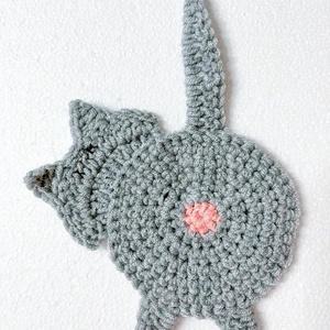 Horgolt cica poháralátét - otthon & életmód - konyhafelszerelés, tálalás - tálalás - tányér- és poháralátét - Meska.hu