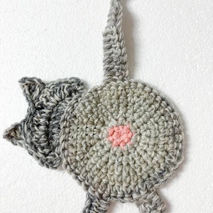 Horgolt cica poháralátét. - otthon & életmód - konyhafelszerelés, tálalás - tálalás - tányér- és poháralátét - Meska.hu