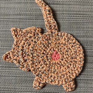 Horgolt cica poháralátét. - otthon & életmód - konyhafelszerelés, tálalás - tálalás - tányér- és poháralátét - Meska.hu