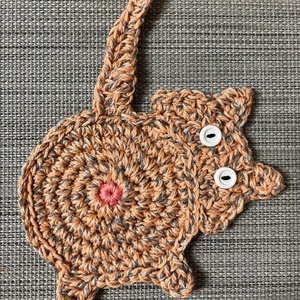 Horgolt cica poháralátét. - otthon & életmód - konyhafelszerelés, tálalás - tálalás - tányér- és poháralátét - Meska.hu