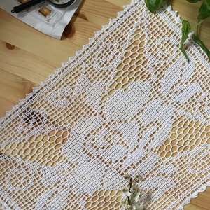 Pamut csipketerítő rózsa mintával � 44 � 32,5 cm - Meska.hu