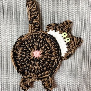 Horgolt cica poháralátét - Meska.hu