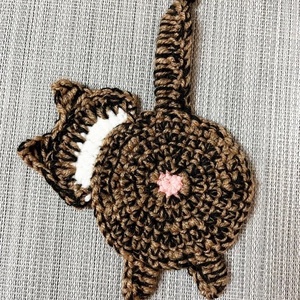 Horgolt cica poháralátét - otthon & életmód - konyhafelszerelés, tálalás - tálalás - tányér- és poháralátét - Meska.hu