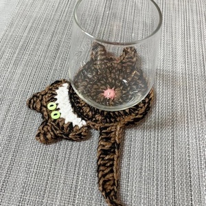 Horgolt cica poháralátét - otthon & életmód - konyhafelszerelés, tálalás - tálalás - tányér- és poháralátét - Meska.hu