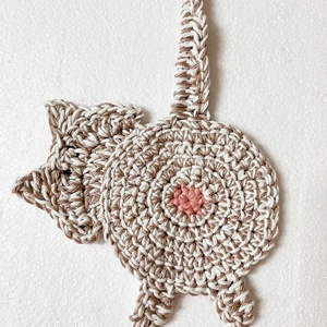 Horgolt cica poháralátét. - otthon & életmód - konyhafelszerelés, tálalás - tálalás - tányér- és poháralátét - Meska.hu