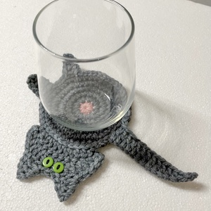 Horgolt cica poháralátét. - otthon & életmód - konyhafelszerelés, tálalás - tálalás - tányér- és poháralátét - Meska.hu