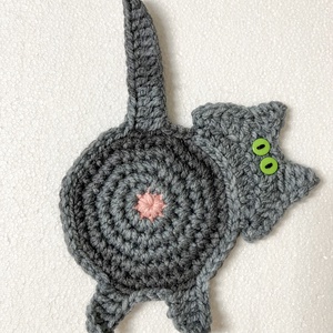 Horgolt cica poháralátét. - otthon & életmód - konyhafelszerelés, tálalás - tálalás - tányér- és poháralátét - Meska.hu