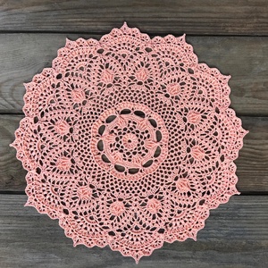 Modern horgolt csipke terítő - mandala 3D elemekkel - Meska.hu