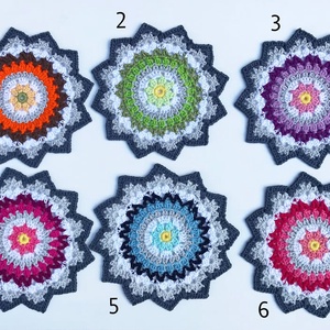 Többszínű horgolt mandala terítő - Meska.hu