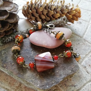 Karneol és narancs aventurin karkötő - narancssárga karneol és aventurin ásvány - Meska.hu