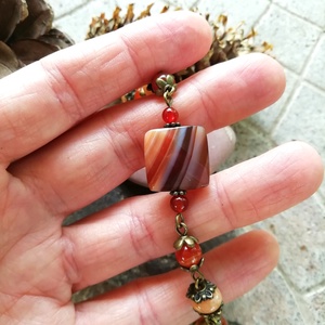 Karneol és narancs aventurin karkötő - narancssárga karneol és aventurin ásvány - ékszer - karkötő - gyöngyös karkötő - Meska.hu