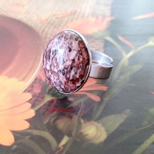 Leopárd jáspis acél gyűrű, , Ékszerkészítés, MESKA