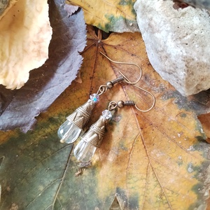 Hegyikristály csepp fülbevaló - ékszer - fülbevaló - lógó csepp fülbevaló - Meska.hu