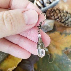 Hegyikristály csepp fülbevaló - ékszer - fülbevaló - lógó csepp fülbevaló - Meska.hu