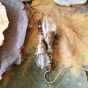 Hegyikristály csepp fülbevaló - ékszer - fülbevaló - lógó csepp fülbevaló - Meska.hu