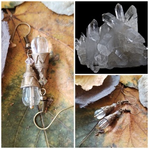 Hegyikristály csepp fülbevaló - Meska.hu